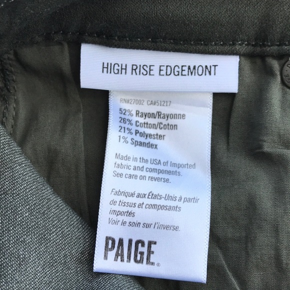 Paige Transcend Edgemont High Rise Jeans, Size 23 - Picture 8 of 8